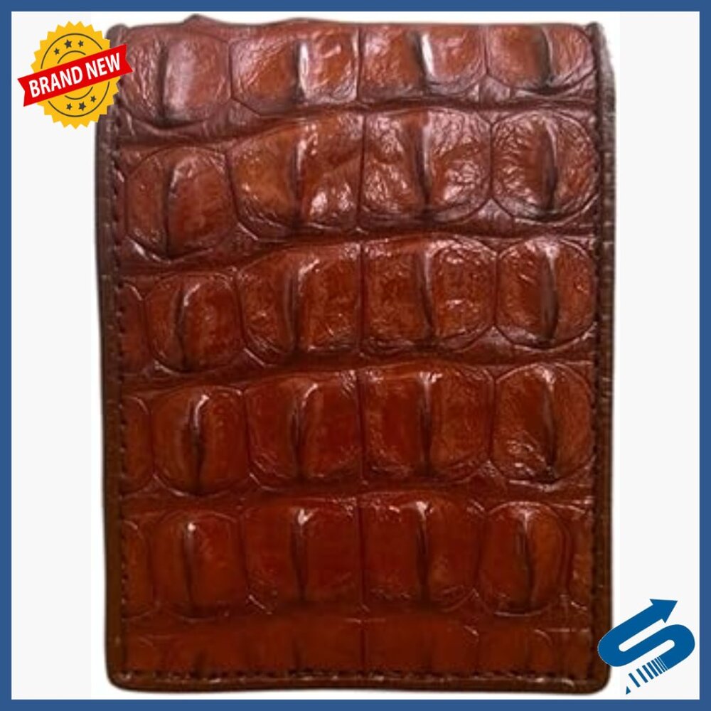 Genuine Alligator Bifold Wallet For Men, 6 Card Slots, Compact Design